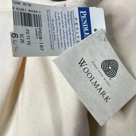 Pendleton Vintage Cream Pencil Skirt Size 6 Petite NWT - Picture 2 of 4